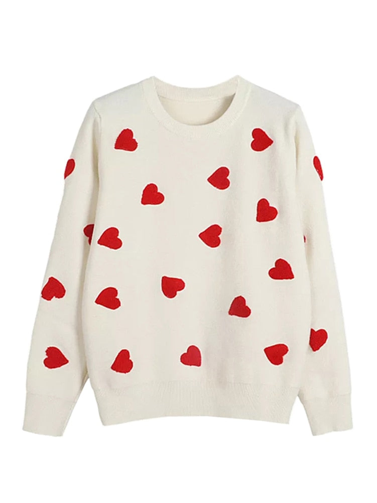 Kawaii Heart Embroidery Sweater