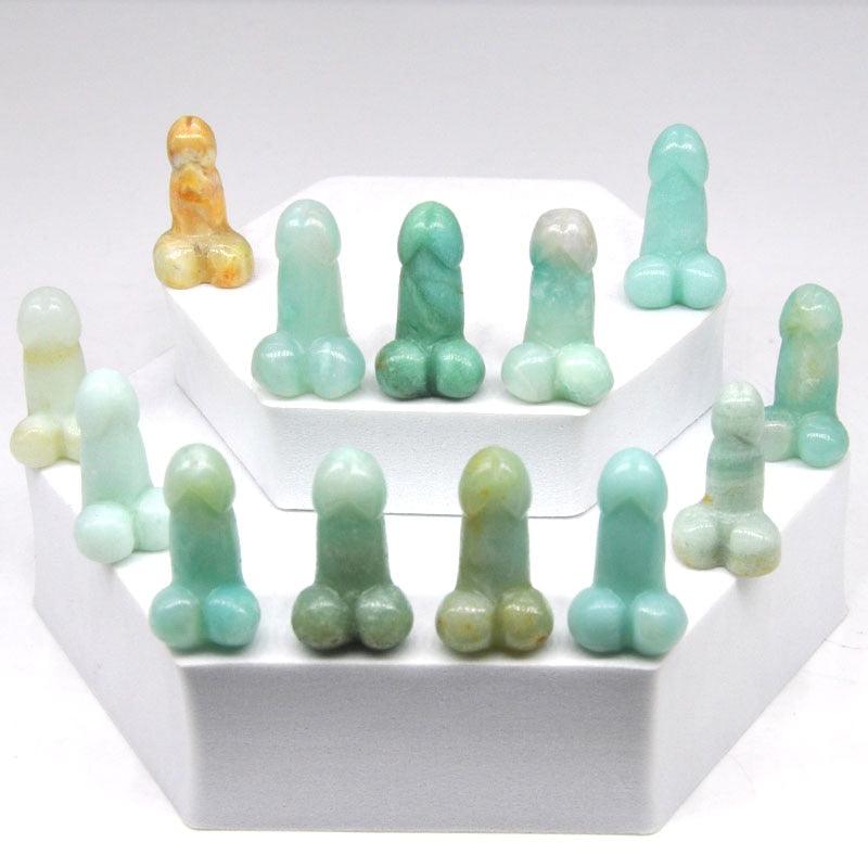 10PC 1" Mini Penis Figurine Natural Stone Amazonite Healing  Quartz