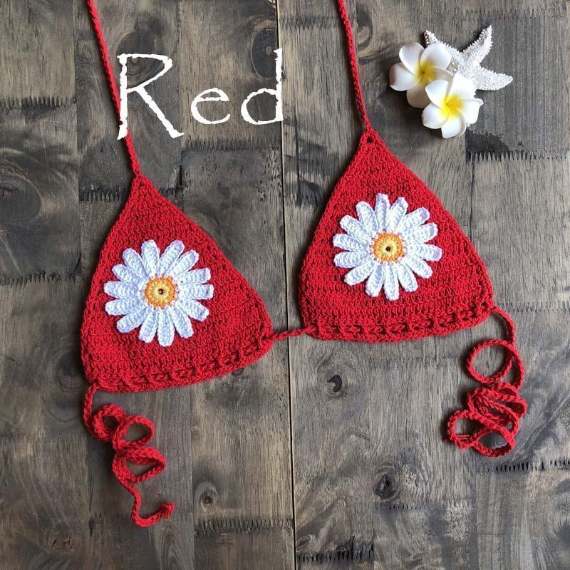 Handmade Crochet Flower Micro Bikini - Tops/ Bottoms