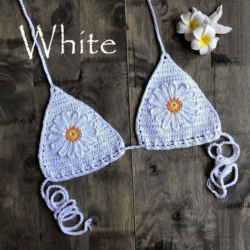 Handmade Crochet Flower Micro Bikini - Tops/ Bottoms