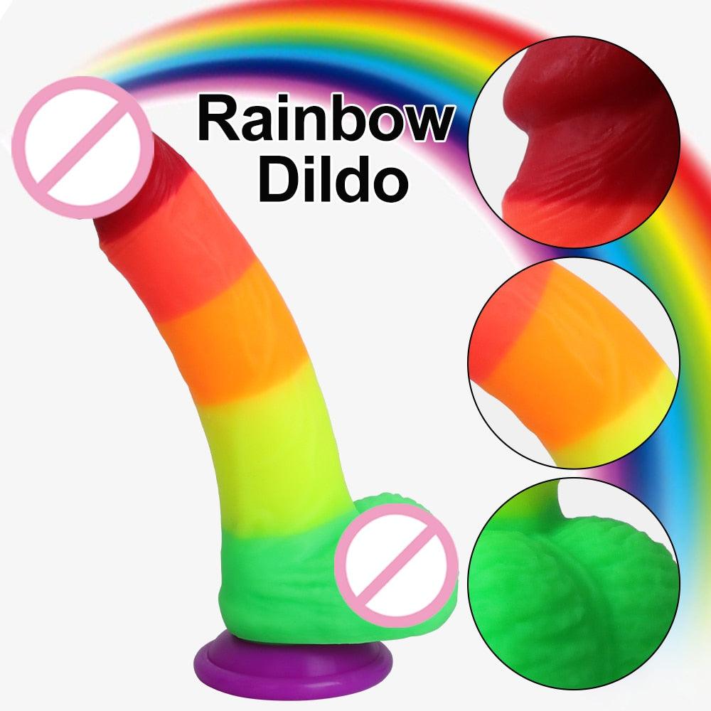 Rainbow Realistic Dildo