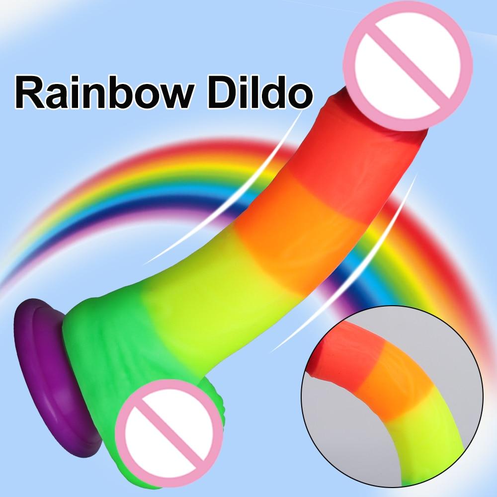Rainbow Realistic Dildo