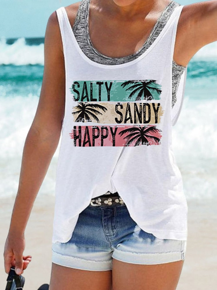 Sun Salt Sand Beach Coconut Tree Top