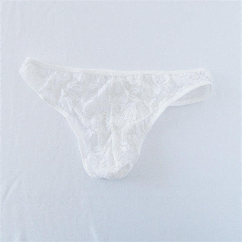 Men's Sexy Lace Transparent See Through Briefs