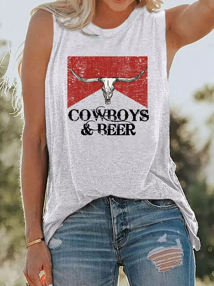 Cowboys And Beer Tanks Top