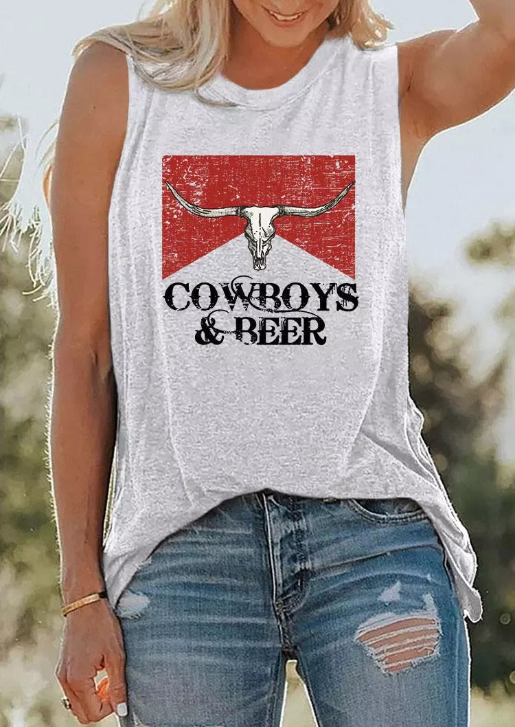 Cowboys And Beer Tanks Top