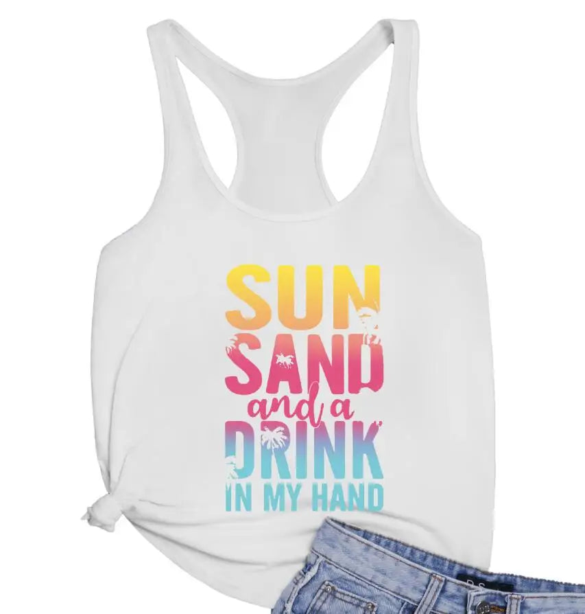 Sun Sand And A Drink In My Hand Tank Top