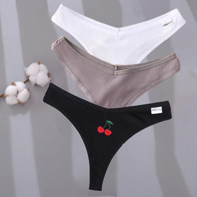 3PCS/Set Cotton Embroidery Panties - M-XL